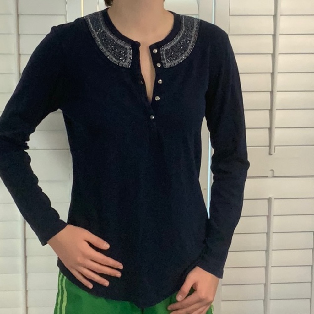 Chaps Size M Navy Blue Sweater